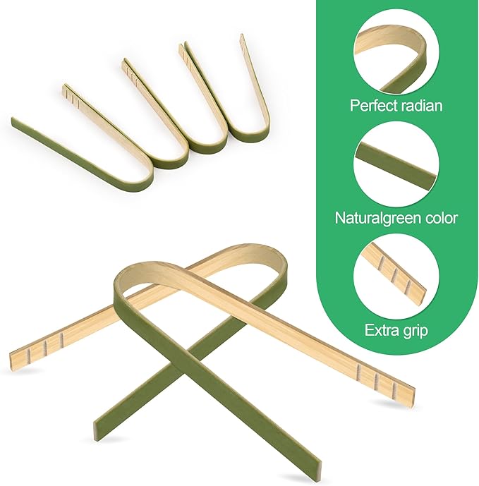 200 Pcs Mini Bamboo Tongs, 4 Inch Wooden Disposable Cooking Utensils, Charcuterie Boards Accessories, Natural Toast Tongs for Cooking and Serving Food