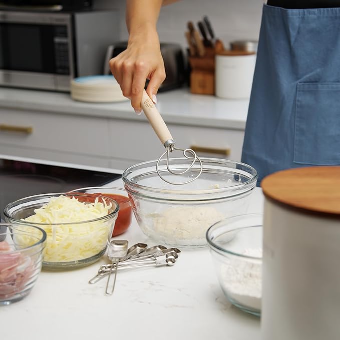 Old Stone Danish Dough Whisk for Bread Baking, Sourdough, and Pizza Dough, Dutch Whisk, Made in Poland, 11.5-Inch