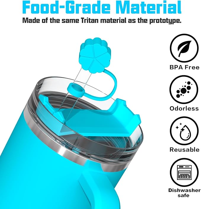 Adjustable Straw Cover for Stanley|Simple Modern|Yeti|Owala|Hydro Flask|Reduce|Maars|Meoky|MaxBase|Beast|Hydrapeak Cup, All Brand of Straw Accessories, Diameter 6mm-12mm, BPA Free, Dishwasher safe