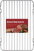HIC Kitchen Roasting Baking Broiler Rack, Chrome-Plated Steel, Holds Smaller Food Securely, 12 x 7.75 x 1.5-Inches