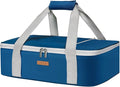 LUNCIA Insulated Casserole Carrier for Hot or Cold Food, Lasagna Lugger Tote for Potluck Parties/Picnic/Cookouts, Fits 9"×13" Baking Dish, Pure Blue