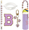 Cute Letter Charm Set Compatible with Owala Water Bottle 24 oz, 32 oz, 40 oz, Owala Kids, Owala Coffee Tumbler, Owala FreeSip – Includes Handle Strap, for Owala Accessories & Stanley Cup Accessories