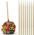Bamboo Candy Apple Skewer Sticks Semi Pointed, 5mm 5.5inch Cotton Rock Candy Caramel Lollipop Sticks, Natural Wooden BBQ Barbecue Skewer for Corn Dog 200 PCS