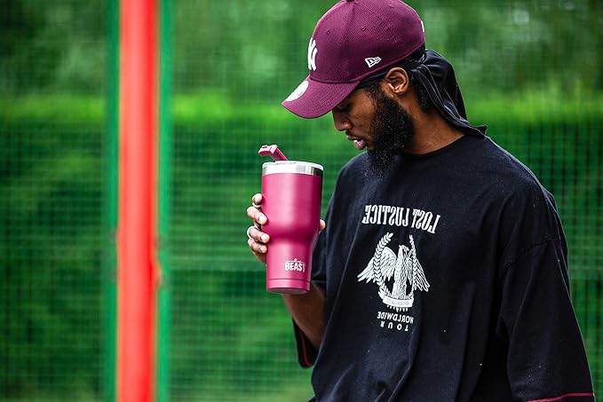 Beast 40 oz Tumbler Stainless Steel Vacuum Insulated Coffee Ice Cup Double Wall Travel Flask (Cranberry Red)