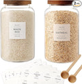 2 PCS Large Glass Jar with Airtight Lid, Glass Food Storage Jars for Tea,Spice,Cereal, Egg,Flour,Coffee and More(98 FL OZ/2800 ml)