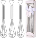 30Pcs Heart Shaped Egg Beater Stainless Steel Mini Manual Eggs Whisk Bulk with Individual Package, Wedding Bridal Engagement Party Return Gift Baby Shower Favors Souvenirs for Guests