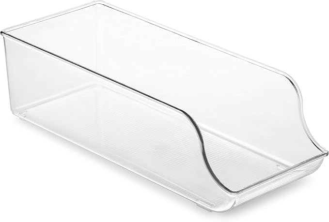 Set Of 8 Refrigerator Pantry Organizer Bins - Clear Food Storage Baskets for Kitchen, Countertops, Cabinets, Fridge, Freezer, Bedrooms, Bathrooms - Stackable Plastic Household Storage Containers