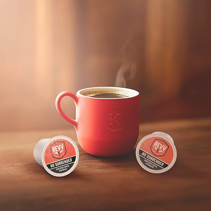 REVV No Surrender Keurig Single-Serve K-Cup Pods, Dark Roast Coffee, 96 Count