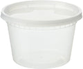EDI D16050 16 oz Plastic Deli Food Storage Containers with Airtight Lids, Microwave/Freezer/Dishwasher Safe, BPA Free, Heavy-Duty, Leakproof, Recyclable, 50 Sets