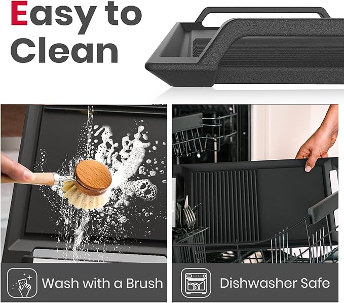 GASLAND Rectangular 2-in-1 Cast Iron Grill/Griddle Pan with Handles, Non-Stick & Non-Rust Coating for Induction Cooktop