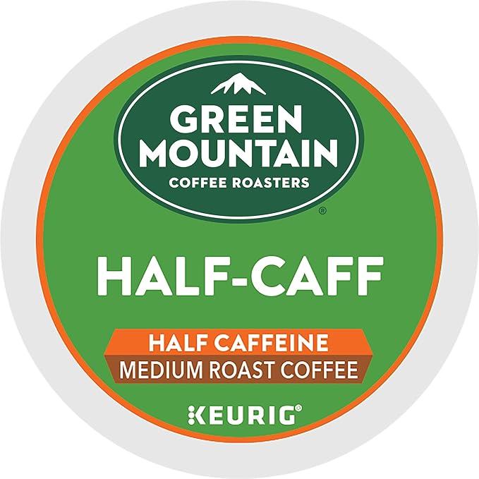 Green Mountain Coffee Roasters Half Caff Keurig Single-Serve K-Cup pods, Medium Roast Coffee, 12 Count
