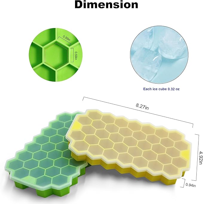 Ice Cube Trays for Freezer with Lid-37 Grid 4pcs Multicolor Silicone Ice Cube Tray with Lid for Small Ice Cube Molds,Easy-Release Reusable Ice Cube in Ice Bucket for Iced Coffee Cup