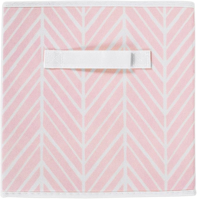 DII Non Woven Storage Collection Polyester Herringbone Bin, Small Set of 2, Mauve, 2 Piece