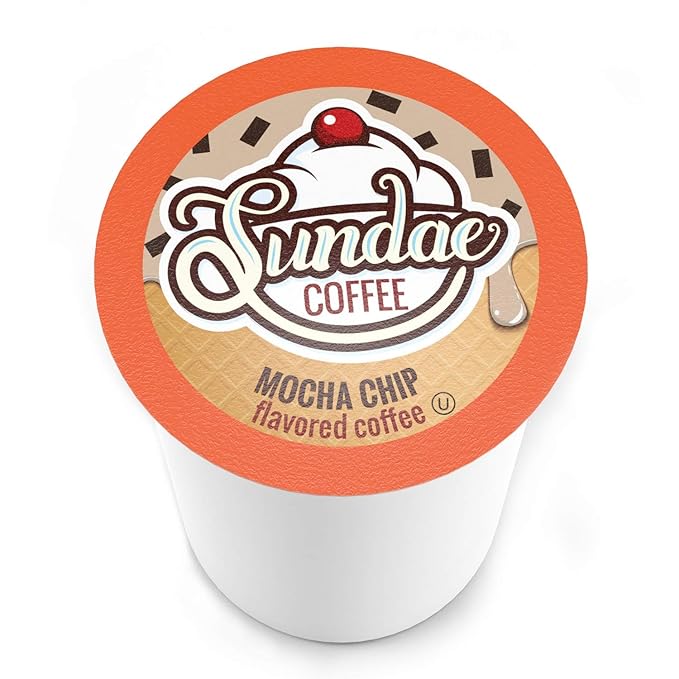 Sundae Ice Cream Flavored Coffee Pods, Compatible with 2.0 Keurig K-Cup Brewer, 48 Count (Mocha Chip)