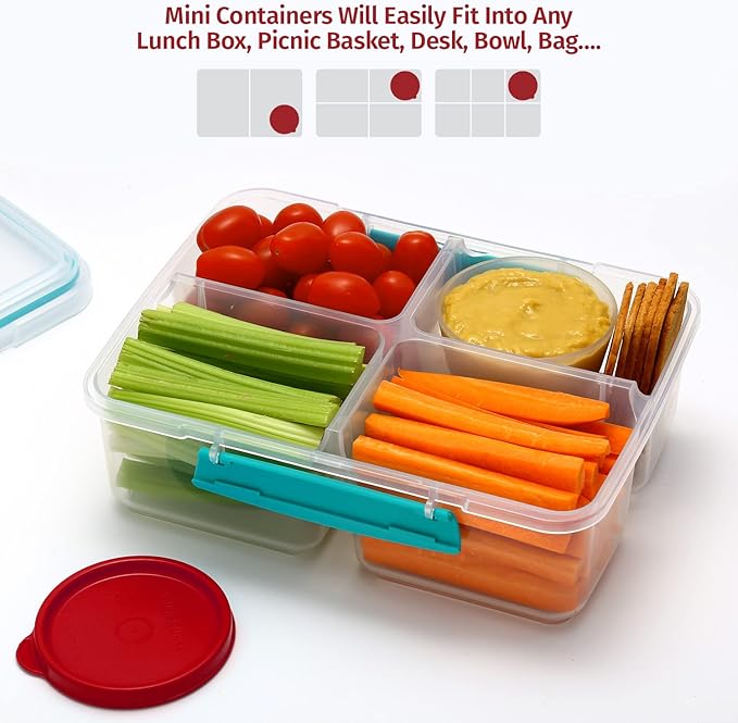 Condiment Cups Containers with Lids- 8 pk. 2.3 oz.Salad Dressing Container to go Small Food Storage Containers with Lids- Sauce Cups Leak proof Reusable Plastic BPA free for Lunch Box Picnic Travel