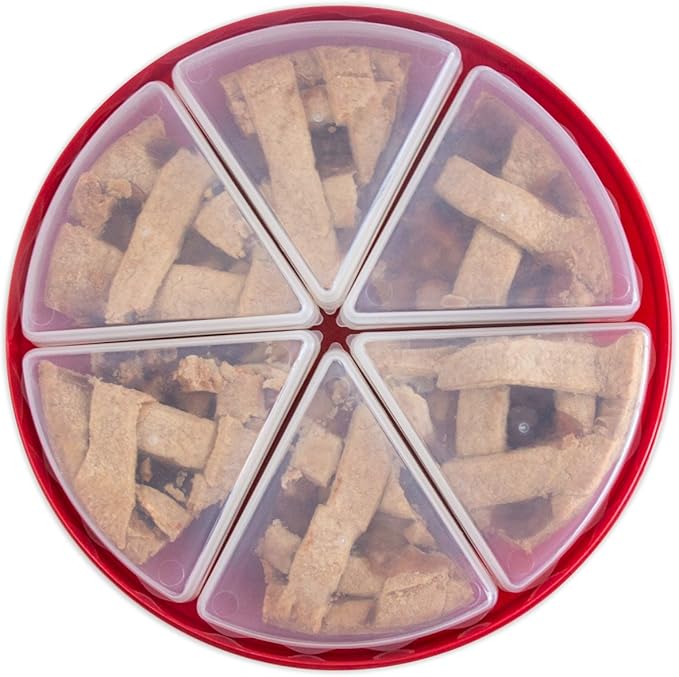 Fox Run Pie Carrier and Saver With Lid, Saves up to 10" Pies, Includes 6 Pie Slice Containers (Pack of 6)