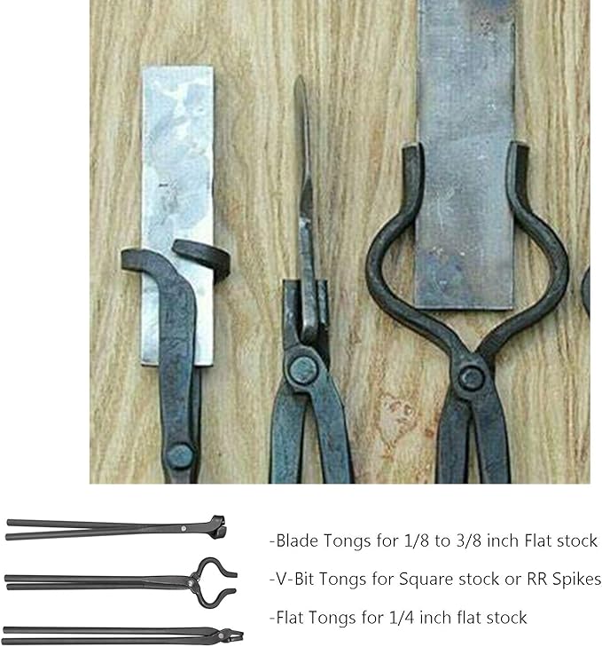 Knife Making Tongs Set 3Pcs Blacksmith Tongs Assembled Knife Making Blacksmith Tools Anvil Forge