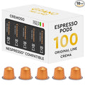 Grano Milano Cremoso Coffee Capsules - 100 Aluminum Coffee Pods Compatible with Nespresso Original line,100% Arabica Medium Roast - Intensity 8/12, Made in Italy