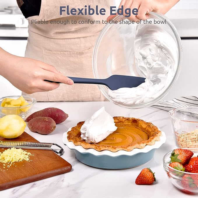 U-Taste 11.38" Silicone Baking Spatula: 480ºF Heat Resistant Food Grade Flexible Rubber Kitchen Bowl Scraper, Seamless Pastry Spreader for Mixing Stirring Scraping in Nonstick Cookware (Midnight Blue)