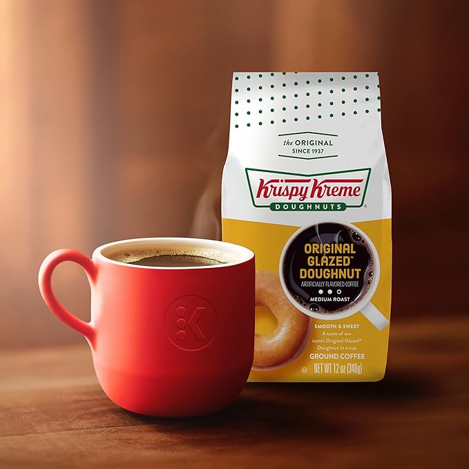 Krispy Kreme Doughnuts Original Glazed Donut Ground Coffee, Bagged 12oz (Pack of 2)