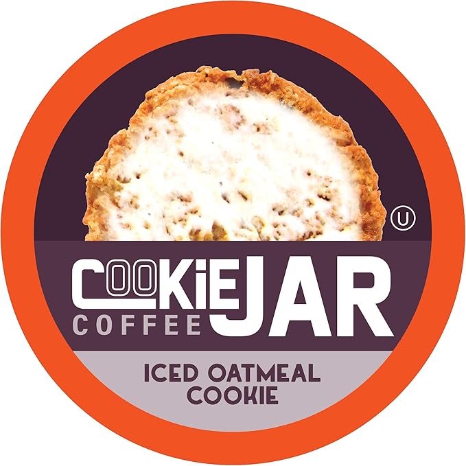 Cookie Jar Iced Oatmeal Flavored Coffee Pods for Keurig K Cup Brewers, 40 Count – Tasty Oatmeal Cookie Flavor in Every Sip, Ideal for a Sweet Coffee Break