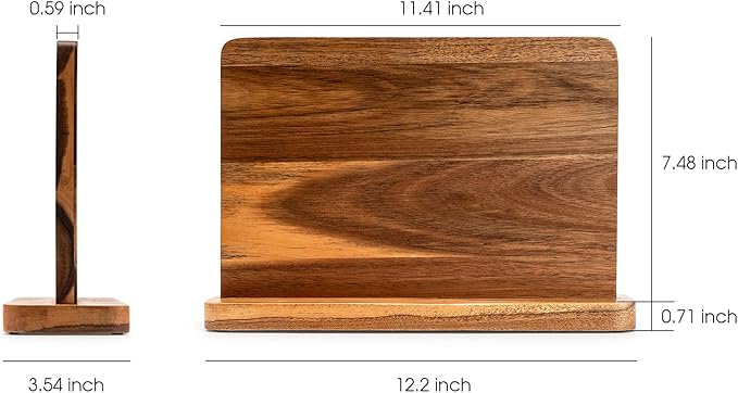 Magnetic Knife Block Kitchen Knife Holder Rack Without Knives- Natural Acacia Knife Storage Organizer with Powerful Magnets for Cutlery Display and Storage