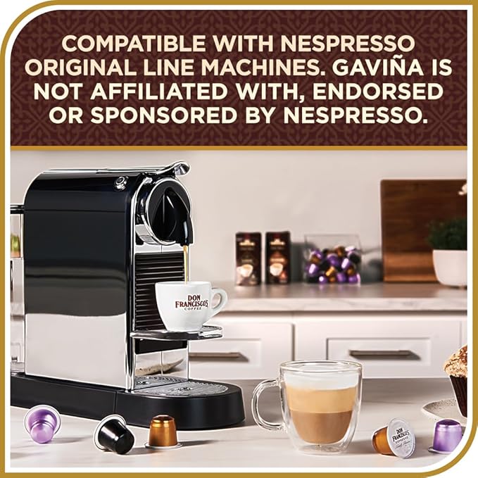 Don Francisco's Organico Espresso Pods: 80 Dark Roast Aluminum Capsules, Intensity 7, Compatible with Nespresso Original Line Machines - Bold Cuban-Style coffee with Caramel Notes