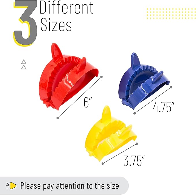 BTaT- Dough Press Set, 3 Pack, Empanada Press, Dough Press, Dumpling Press, Hand Pie Press, Mini Pie Press, Hand Pie Maker, Meat Pie Cutter, Pie Press, Pastry Press, Turnover Press, Christmas Gifts