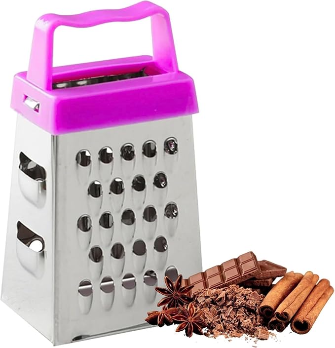 Mini Garlic Grater, Stainless Steel Cheese Ginger Vegetable Spices Small Grater for Kitchen (Purple)