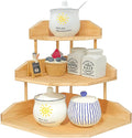 HYNAWIN Bamboo Spice Rack Corner Shelves-3 Tier Standing Pantry Shelf for Kitchen Counter Storage,Bathroom Countertop Storage Organizer-Irregular Pattern Desk Bookshelf
