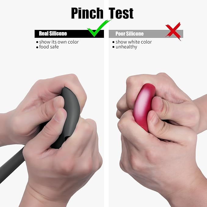 600°F Heat Resistant Silicone Spatula, Doosu High Temp Flexible Kitchen Rubber Bowl Scrapers Food Grade Seamless Baking Supplies Scratch-Proof for Scraping Non-Stick Pans (Black, 11.4in)