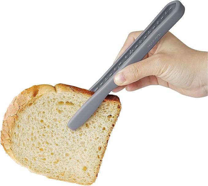 carrotez 2 Pack Mini Silicone Toaster Tongs, Anti-Slip,Non-Scratch mini tongs 7inch silicone tongs - Modern Grey