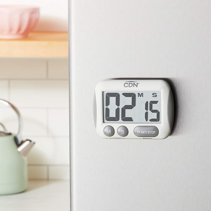 CDN Extra-Big Digit Timer | Counts Up & Down, 100 Minutes by Minutes & Seconds, Extra-Large Digits, Loud Alarm, Stand, Hang, Magnet Mounting, Perfect for Batch Baking - TM15