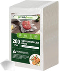 200 Pint Vacuum Sealer Bags, BPA Free 6 x 10 Inch Vacuum Seal Bags for Food Saver, Seal a Meal, Weston. Heavy Duty Commercial Grade Vacuum Food Storage Bags for Sous Vide Freezer Vac Storage Meal Prep