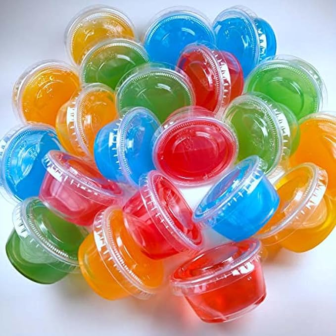 TashiBox 200 Sets - 2 Ounce Disposable Plastic Jello Shot Cups with Lids, Souffle Portion Container…