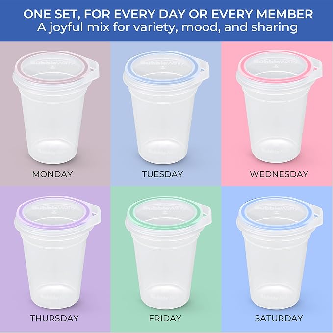 JoyPlus Overnight Oats Containers with Lids Plastic (Mix) - Meal Prep Containers Reusable for Food Storage – 16oz Jars for Breakfast, Snacks, and Lunch