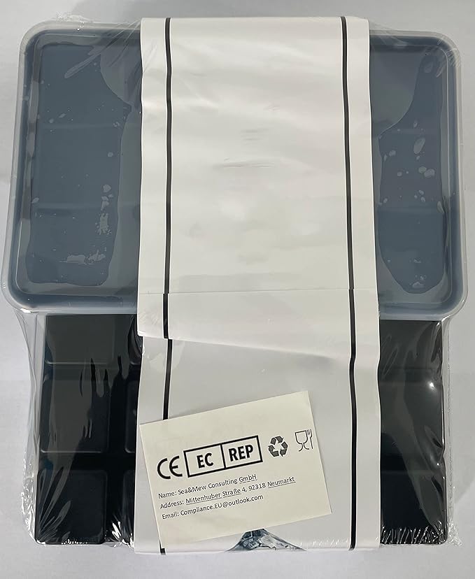 LessMo Ice Cube Tray with Lid 2 Pack, Silicone Ice Cube Molds, Easy Release 15 Square Ice Cube per Tray, BPA Free Flexible Reusable Stackable for Freezer, Whiskey, Chocolate, Baby Food, Juices, Black