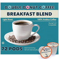 Double Donut Coffee Breakfast Blend Coffee Pods, Light Roast Coffee in Recyclable Single-Serve Pods for Keurig K Cups Brewer Machines, 72 Count Bulk Pack, original version