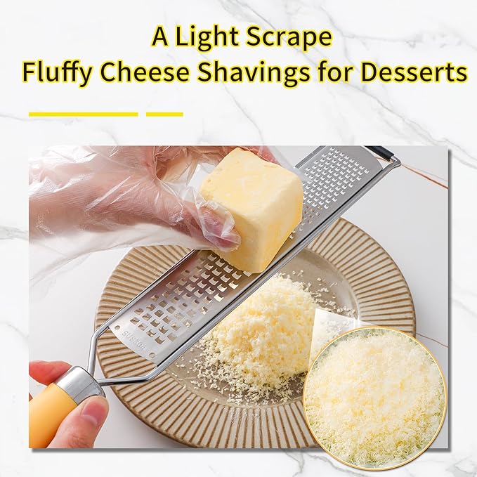 Elephant-Shaped Handle Cheese Grater & Lemon Zester, Stainless Steel Cheese Shredder with Fine/Coarse Sharp Blades, Protective Cover, Kitchen Gadgets for Parmesan, Ginger, Garlic, Chocolate & Veggies