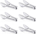 6 Pack Buffet Tongs,Stainless Steel Serving Tongs Serving Utensils 7Inch