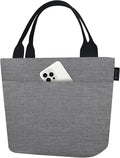 Aosbos Lunch Tote Bag, Insulated Lunch Box for Women, Leakproof Lunch Cooler Purse for Work, Grey