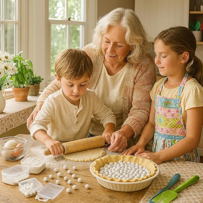 Mrs. Anderson's Baking Pie Weights | Natural Ceramic Stoneware Beads for Blind Baking | Heat-Safe, Food-Safe, Easy to Use | Prevents Shrinking, Puffing, Bubbling | Individual Weighted Balls
