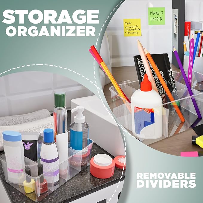 Utopia Home - Tea Bag Organizer With Lids, (2 Pack) Clear Pantry Storage Box - Stackable Partition Organizers or Holder With Lids For Drawers, Countertops, Fridge, Kitchen, Snack & Spice Organization
