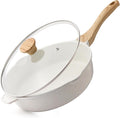 SENSARTE Nonstick Frying Pan Skillet with Lid 3.5/4.5/5QT, Ceramic Saute Pan,Deep Fring Pan Non-toxic Cooking Pot, Stay-cool Handle, Induction Compatible, PFAS Free