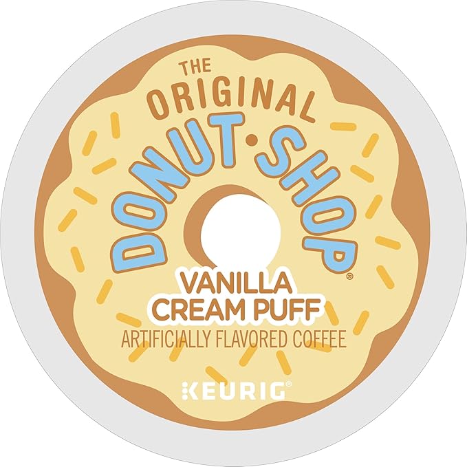 The Original Donut Shop Vanilla Cream Puff Coffee, Keurig Single Serve K-Cup Pods, Medium Roast Coffee, 60 Count, (6 Packs of 10)