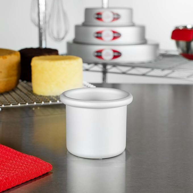 Fat Daddio's PRD-33SET Anodized Aluminum Round Cake Pans, 3 x 3 inch, Set of 2