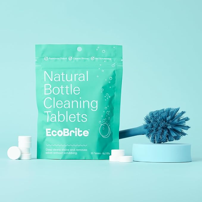 Owala EcoBrite Powerful Cleaning Tablets, Cleans Bottles, Coffee Cups, Pots, Pans, Camping Gear, Pet Bowls, and Much More - 20 pack (Individually Wrapped) Made From Naturally Sourced ingredients