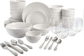 Gibson Home All U Need 60 Piece Plates, Bowls, Glassware, Forks, Spoons, and Knives (Service for 6) Dinnerware Set