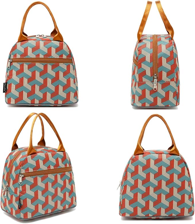 FlowFly Insulated Lunch Cooler Bag - Tote Bag Organizer for Women/Men, Red#3D