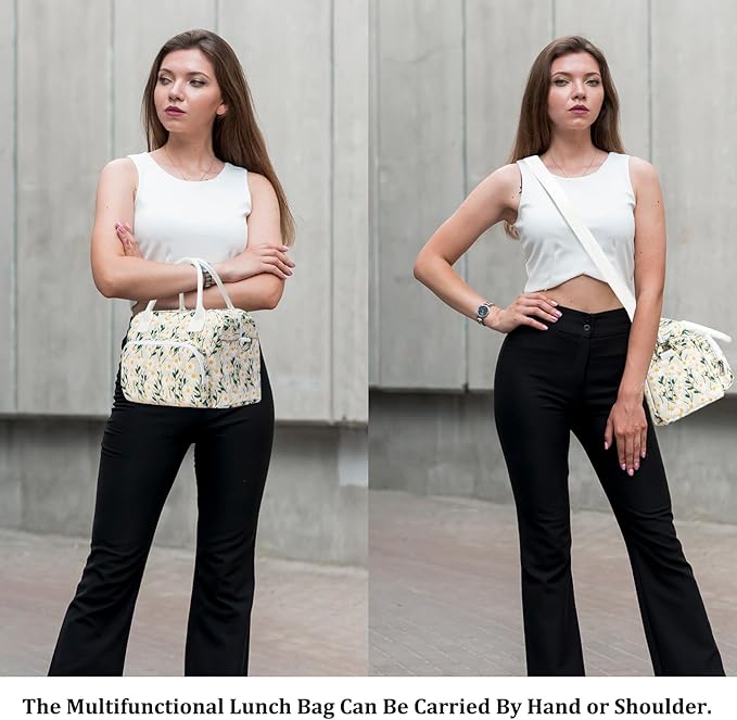 Insulated Lunch Bag for Women Men Large Reusable Lunch Box Adult Leakproof Portable Cooler Tote Bags for Work Picnic